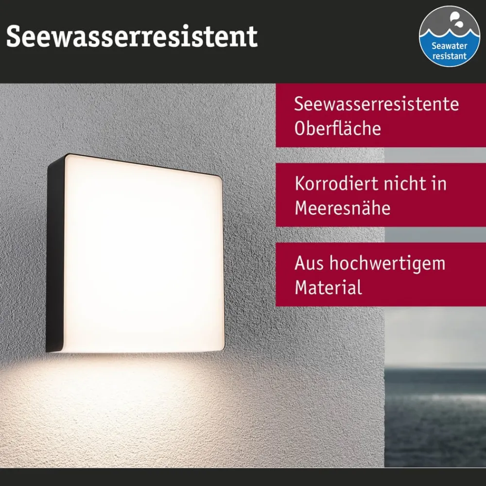 Paulmann Væglampe Med Sensor > LED udendørs væglampe Azalena, sensor, antracit