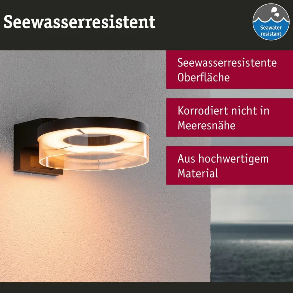 Paulmann Væglampe Med Sensor > LED-væglampe Capera, antracit, CCT, IP44