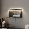 Væglamper ^ Paulmann LED-væglampe Jarina sort 35 cm hylde USB-port