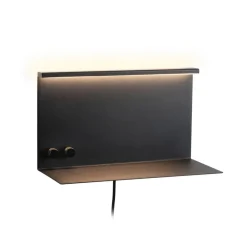 Væglamper ^ Paulmann LED-væglampe Jarina sort 35 cm hylde USB-port