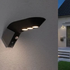 Paulmann Solcelle Lampe Med Sensor|Væglampe Med Sensor > LED-væglampe med solcelle Soley antracit