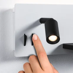 Væglamper|Væglamper ^ Paulmann LED-væglampe Serra, sort, 2.700K, højre