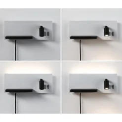 Væglamper|Væglamper ^ Paulmann LED-væglampe Serra, sort, 2.700K, højre