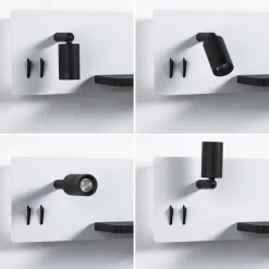 Væglamper|Væglamper ^ Paulmann LED-væglampe Serra, sort, 2.700K, højre