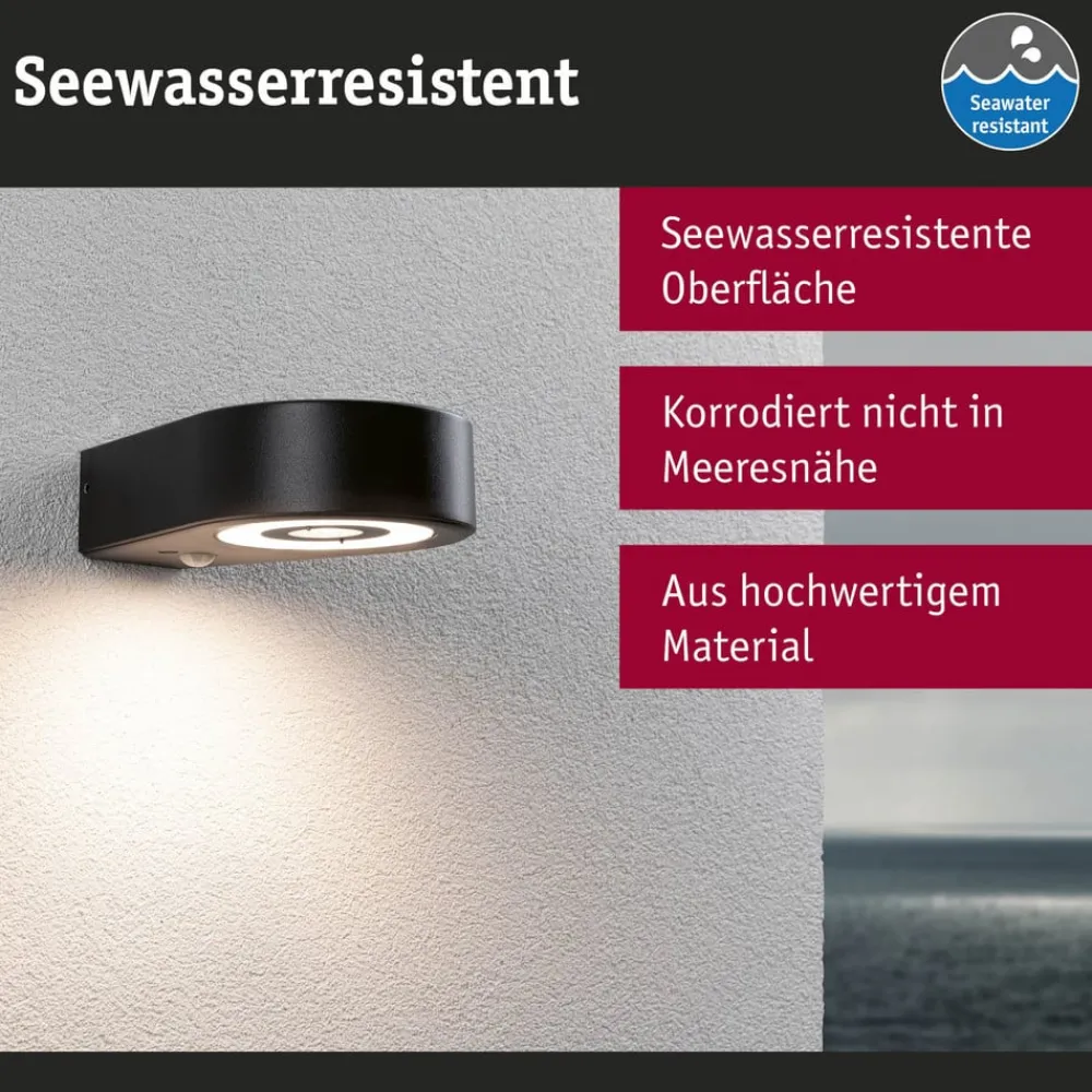 Paulmann Væglampe Med Sensor > LED-væglampe Silma antracit 1 lyskilde IP44