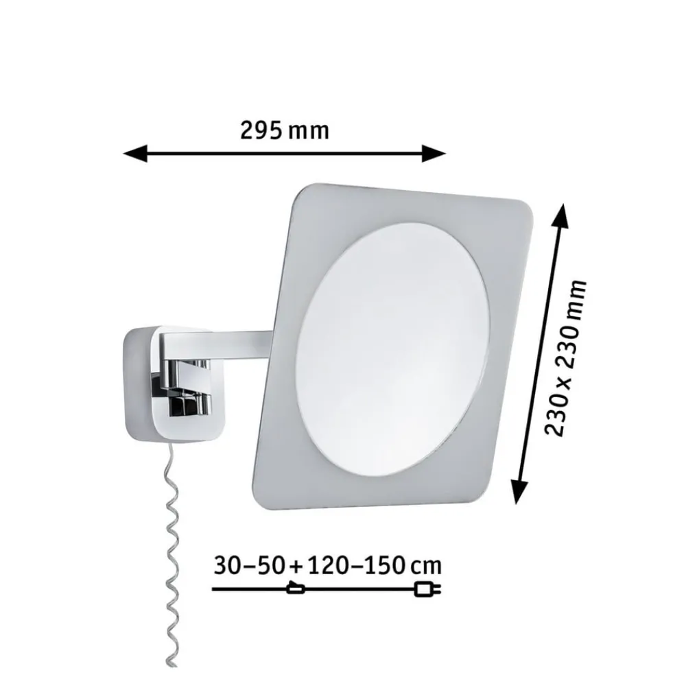 Paulmann Møbel Og Interiør > LED-vægspejl Bela, krom, IP44, stik