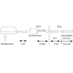 Paulmann Dekorationsbelysning|Led Strips > MaxLED 250 basis IP44 tunable white 1,5 m