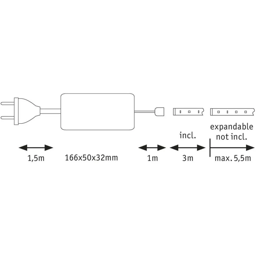 Led Strips ^ Paulmann MaxLED 1000 basissæt IP44 dagslys 3 m
