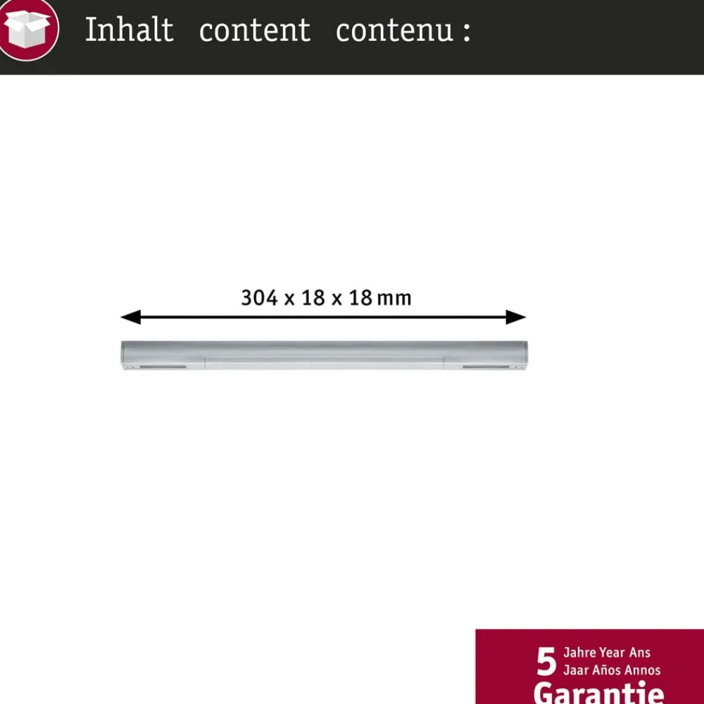 Skinnesystem ^ Paulmann Midtestrøm URail Zigbee, krom mat, lang