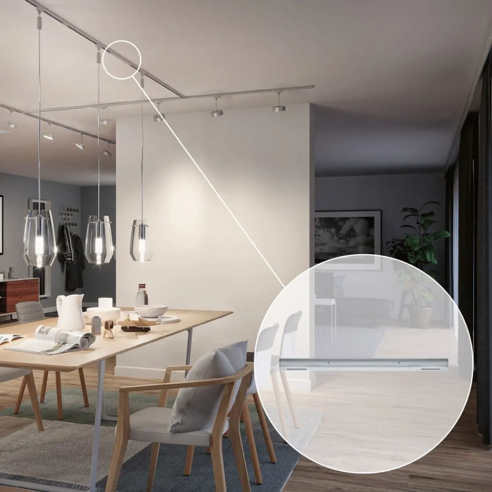 Skinnesystem ^ Paulmann Midtestrøm URail Zigbee, krom mat, lang