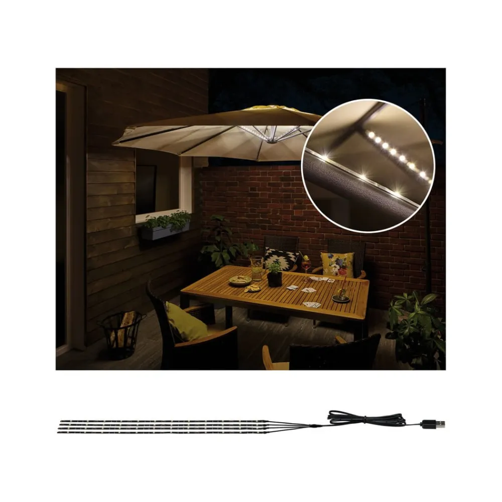 Paulmann Dekorationsbelysning|Led Strips > Mobile Strip Parasol-Light 4 x 40cm