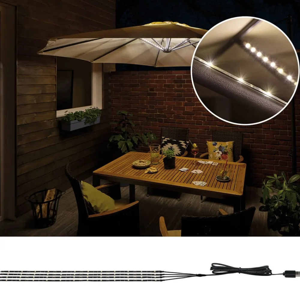 Paulmann Dekorationsbelysning|Led Strips > Mobile Strip Parasol-Light 4 x 40cm