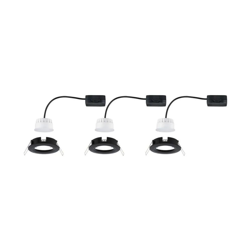 Spotlights ^ Paulmann Nova Coin sæt med 3, rund, stiv, sort