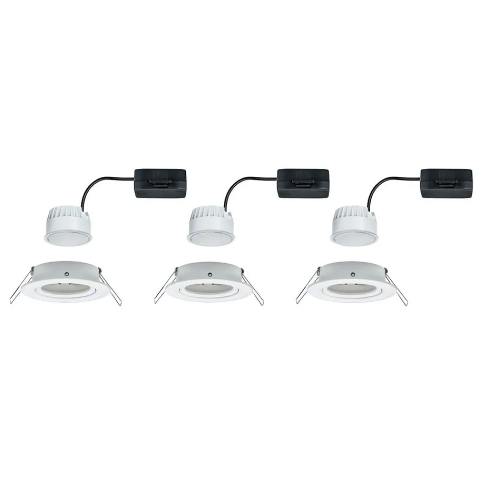 Loftlamper|Indbygningsspots ^ Paulmann Nova LED-indbygningsspot 3 stk. drejelig, hvid