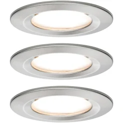 Paulmann Indbygningsspots|Spotlights > Nova LED indbygningslampe 3stk. stiv jern
