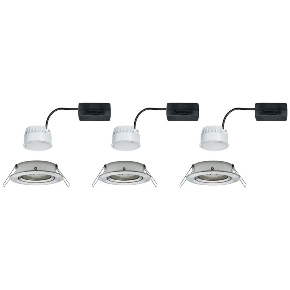 Paulmann Indbygningsspots|Spotlights > Nova LED-spot 3 stk. drejelig, jern