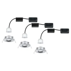 Paulmann Loftlamper|Indbygningsspots > Nova mini indb.-spot, sæt med 3 IP44 krom