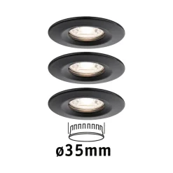 Indbygningsspots ^ Paulmann Nova Mini indbygningsspot, 3, stift, sort