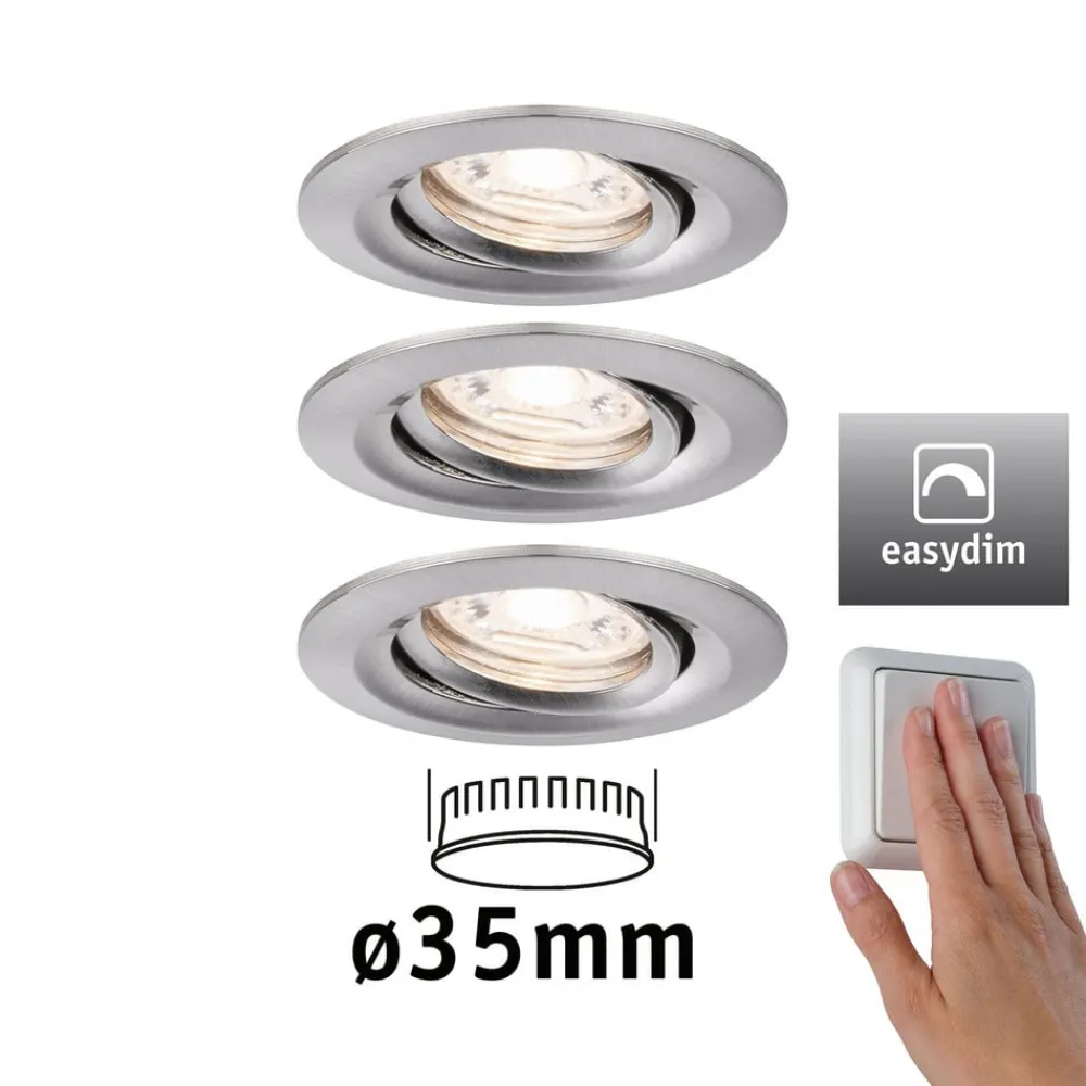 Indbygningsspots|Spotlights ^ Paulmann Nova mini Plus LED easydim, 3 stk., jern