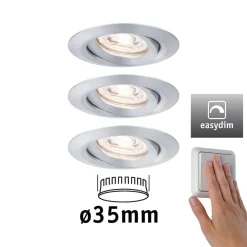 Paulmann Indbygningsspots > Nova mini Plus LED easydim, 3 stk.,alu