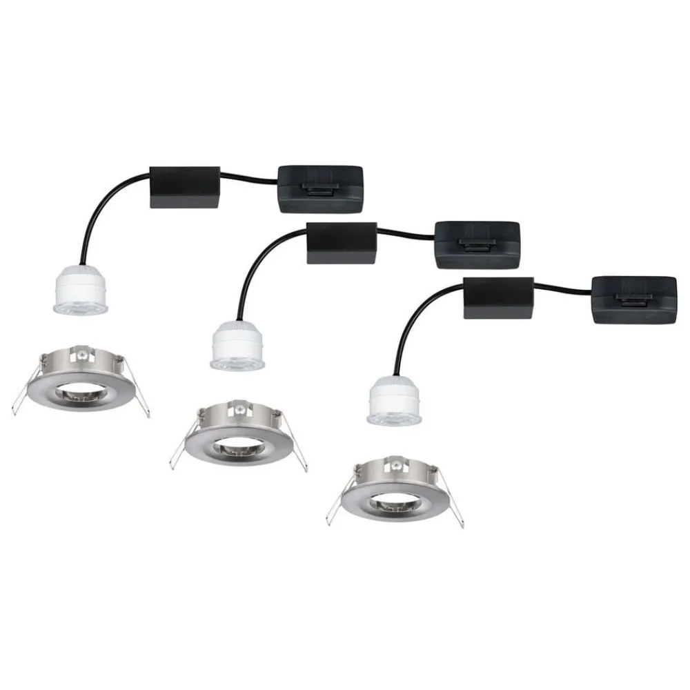 Paulmann Loftlamper|Indbygningsspots > Nova mini spot, sæt med 3 IP44 jern