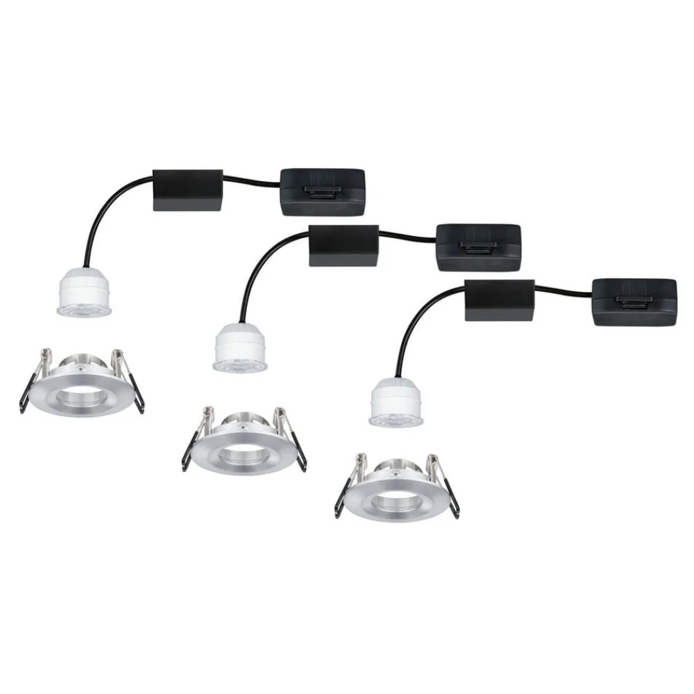 Paulmann Loftlamper|Indbygningsspots > Nova mini spot, sæt med 3 IP44 alu