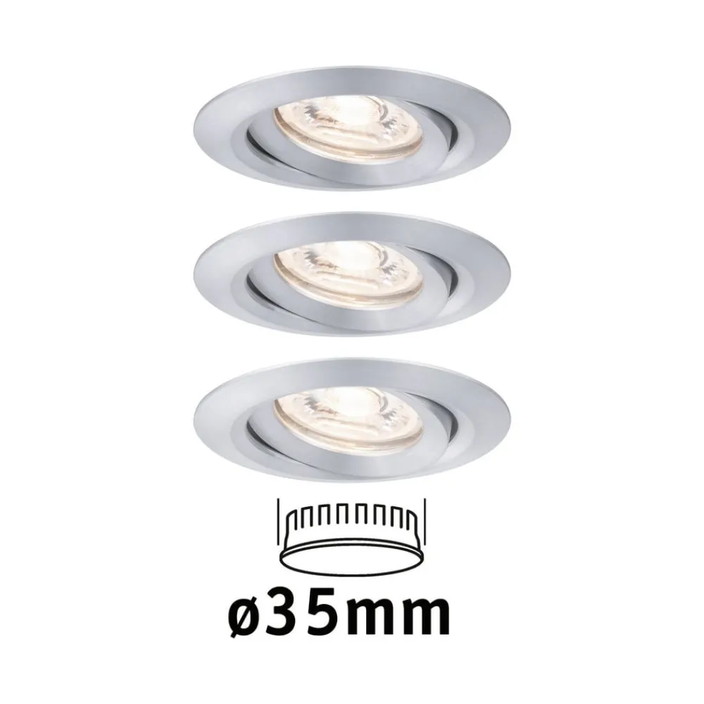 Loftlamper|Spotlights ^ Paulmann Nova mini spot sæt med 3 vipbar alu