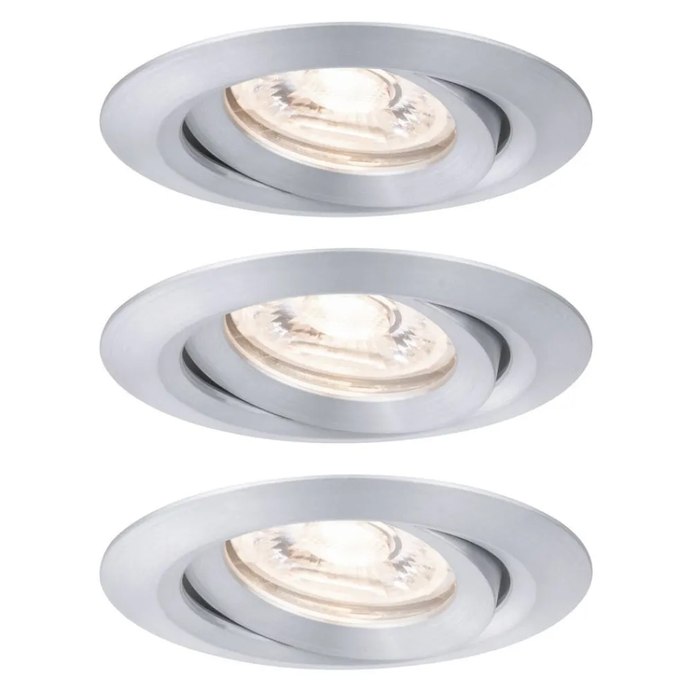 Loftlamper|Spotlights ^ Paulmann Nova mini spot sæt med 3 vipbar alu