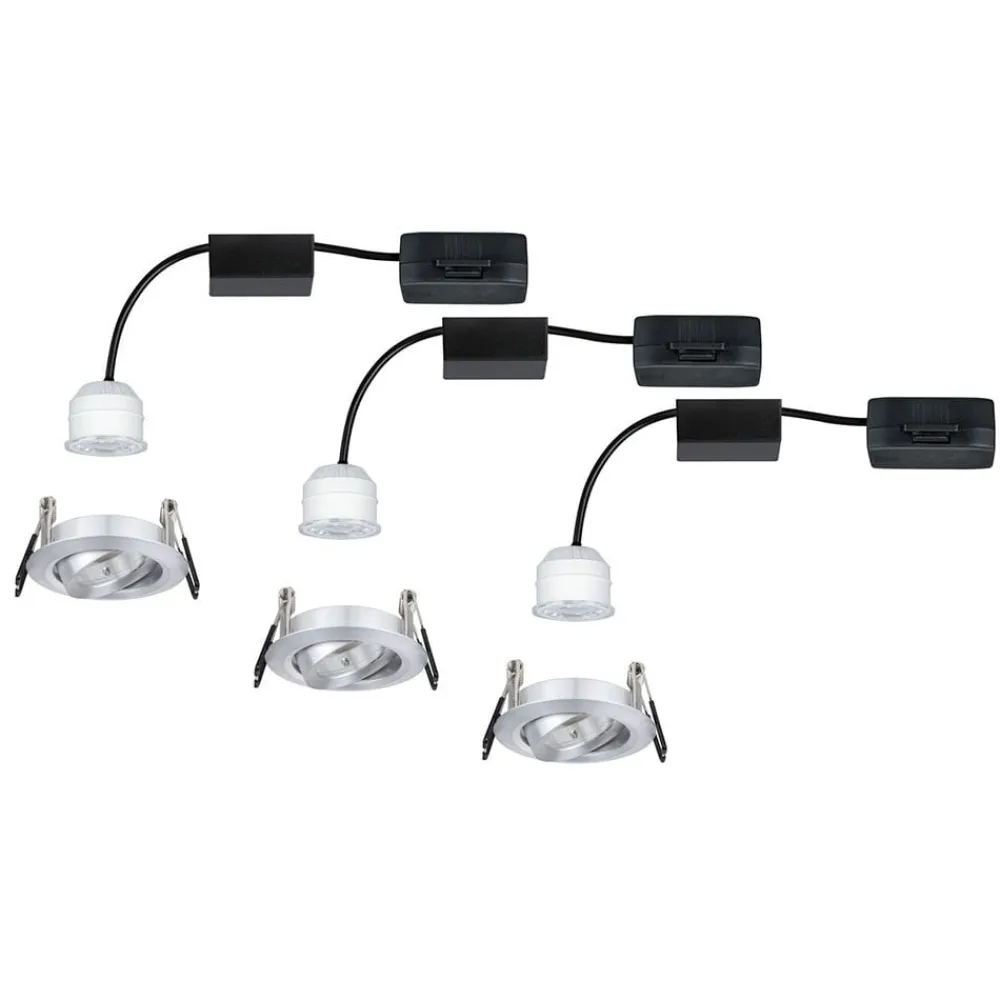 Loftlamper|Spotlights ^ Paulmann Nova mini spot sæt med 3 vipbar alu