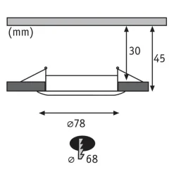 Loftlamper|Indbygningsspots ^ Paulmann Nova Plus Coin dim, rund, stift, jern