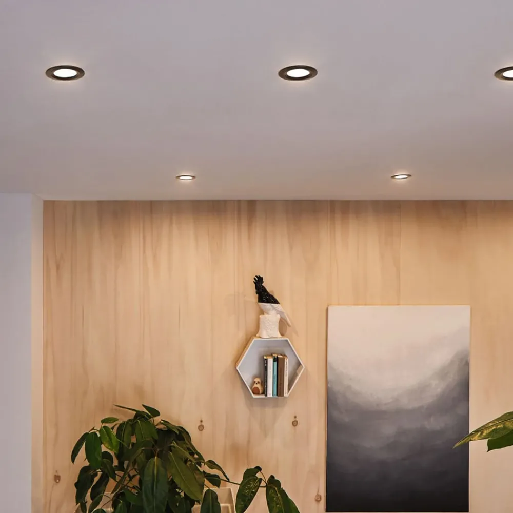 Paulmann Loftlamper|Indbygningsspots > Nova Plus Coin 3 stk IP44 2.700K sort