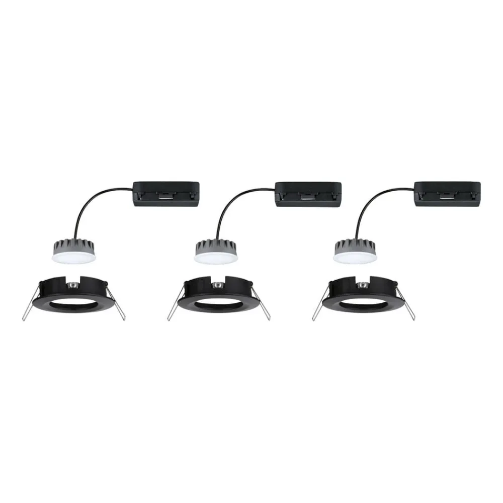 Paulmann Loftlamper|Indbygningsspots > Nova Plus Coin 3 stk IP44 2.700K sort
