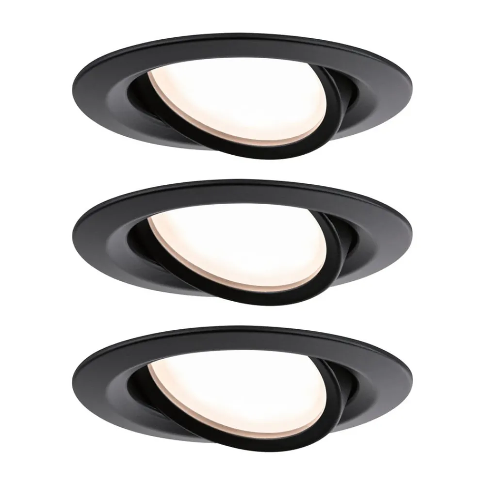 Paulmann Indbygningsspots|Spotlights > Nova Plus Coin 3 stk IP23 2.700K sort