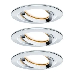 Paulmann Loftlamper|Indbygningsspots > Nova Plus LED-spot, 3 stk, rundt, krom