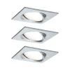 Paulmann Indbygningsspots > Nova Plus LED-spot, 3 stk, kantet, alu