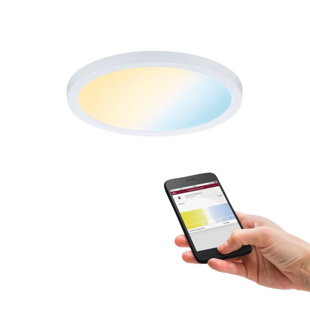 Loftlamper ^ Paulmann panel Areo ZigBee CCT rund hvid 17,5 cm