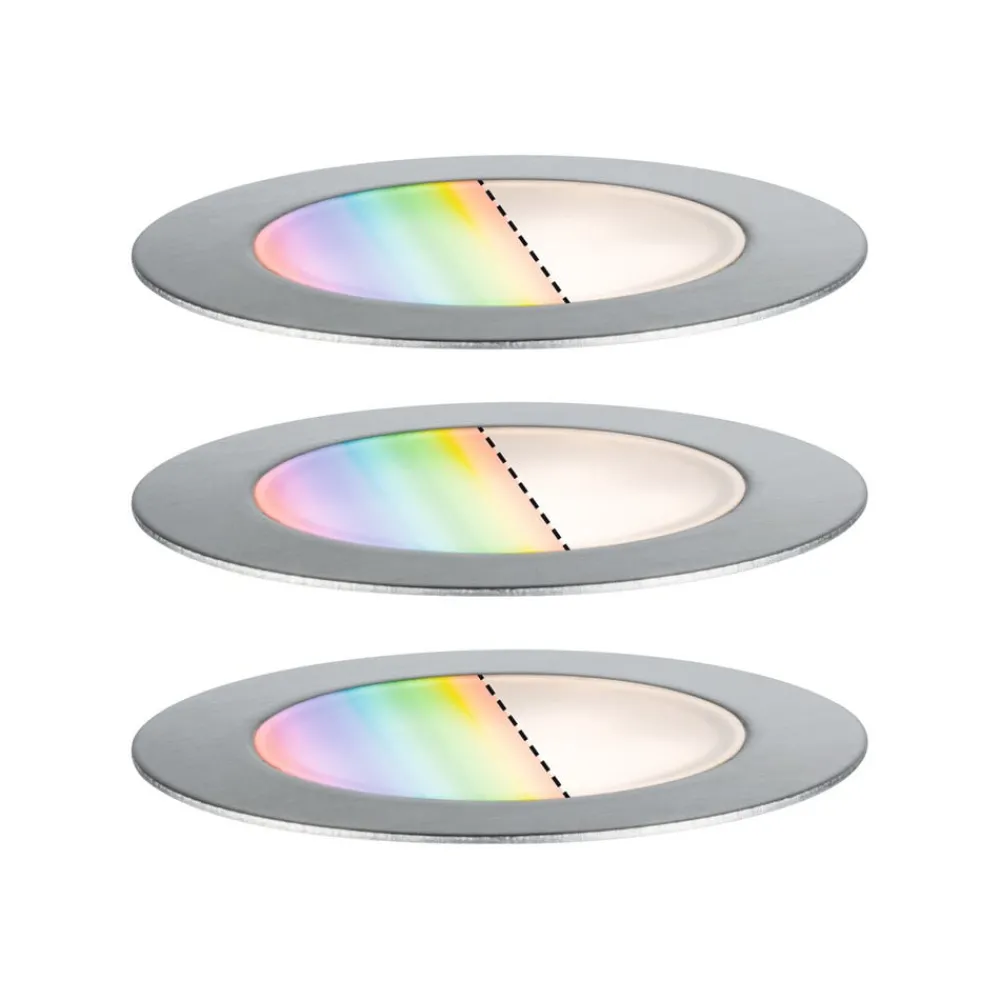 Nedgravet Udebelysning|Udendørs Spot ^ Paulmann Plug & Shine Indbygningsspot Gulv 3 RGBW ZigBee