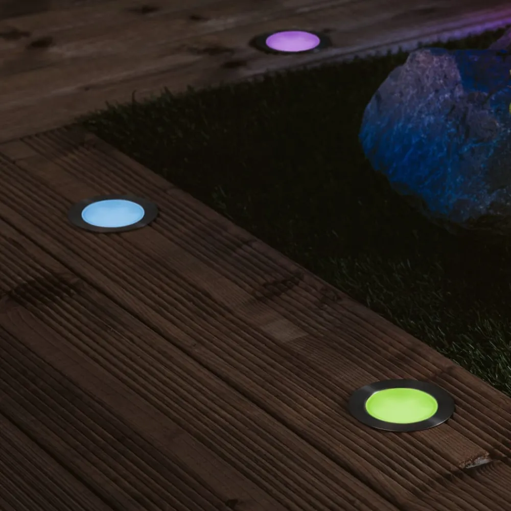 Nedgravet Udebelysning|Udendørs Spot ^ Paulmann Plug & Shine Indbygningsspot Gulv 3 RGBW ZigBee