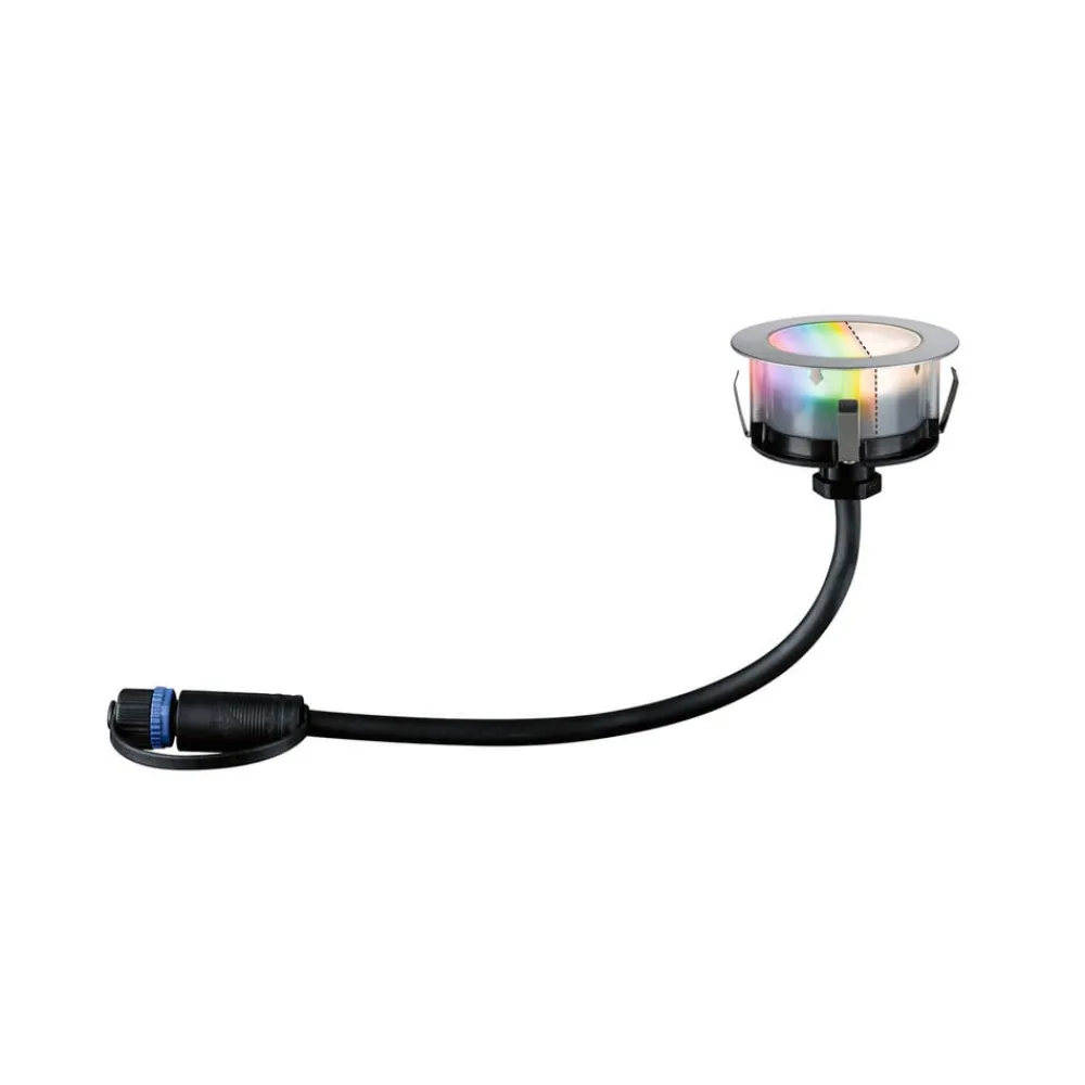 Nedgravet Udebelysning|Udendørs Spot ^ Paulmann Plug & Shine Indbygningsspot Gulv 3 RGBW ZigBee