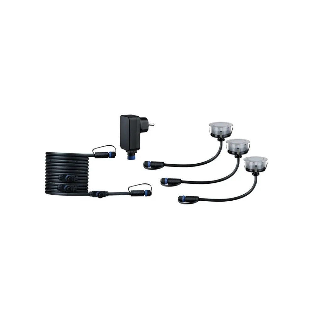 Nedgravet Udebelysning|Udendørs Spot ^ Paulmann Plug & Shine Indbygningsspot Gulv 3 RGBW ZigBee