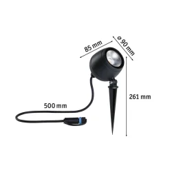 Paulmann Udendørs Spot > Plug & Shine LED-spot Kikolo, 3.000 K, 60°, aluminium