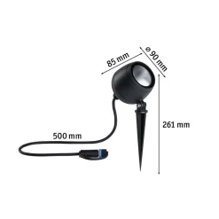Paulmann Udendørs Spot > Plug & Shine LED-spot Kikolo, 3.000 K, 20°, aluminium