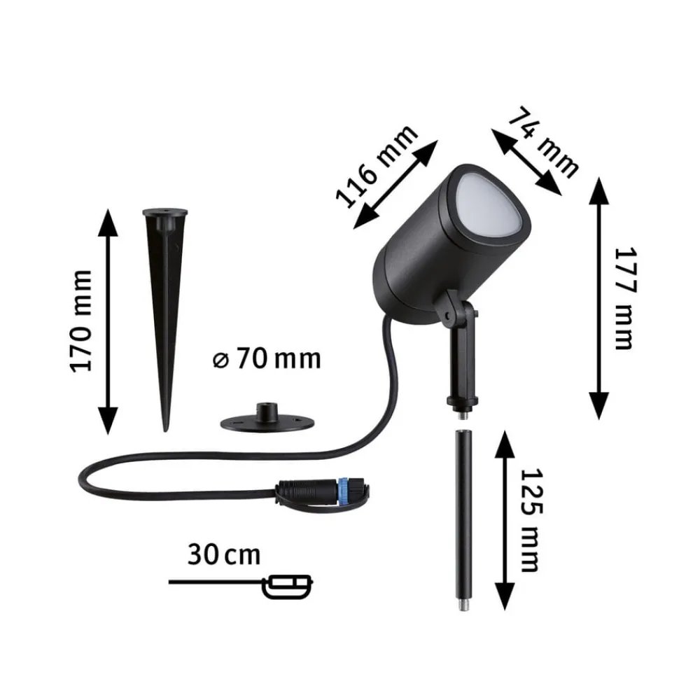 Udendørs Spot ^ Paulmann Plug&Shine Shira jordspyd spotlight ZigBee RGBW