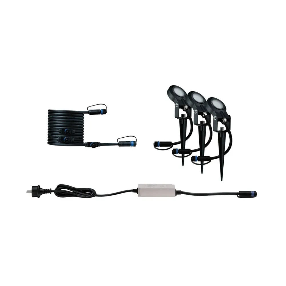 Paulmann Udendørs Spot > Plug & Shine Sting 3.000K Basis-sæt med 3 stk