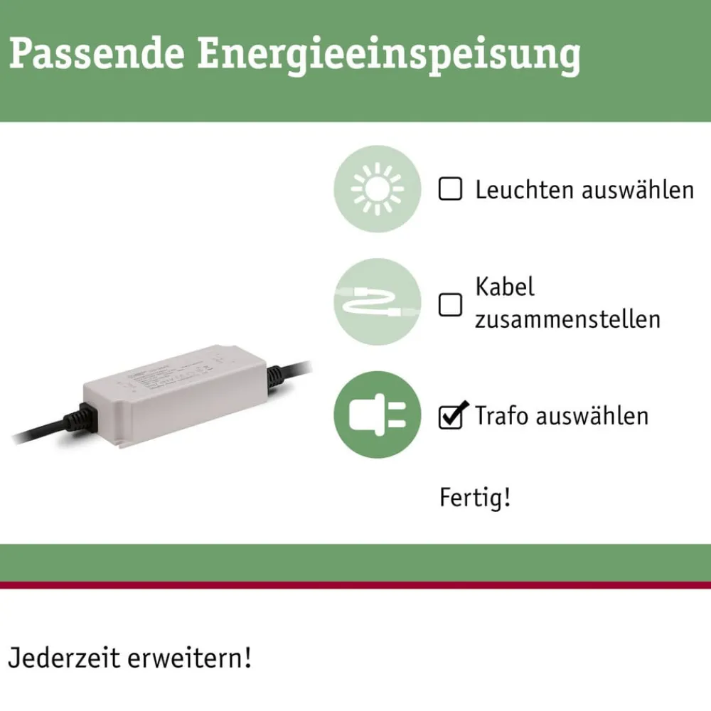 Elektroniske Materialer ^ Paulmann Plug & Shine Strømforsyning 94497, 75 W, antracit
