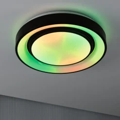 Loftlamper ^ Paulmann Rainbow Ø37cm sort fjernbetjent stjernedekoration RGBW
