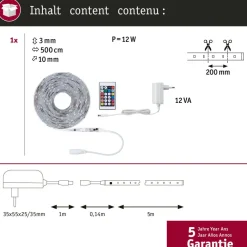 Dekorationsbelysning ^ Paulmann SimpLED Motion LED-stripsæt, 5 m fjernbetjening RGB