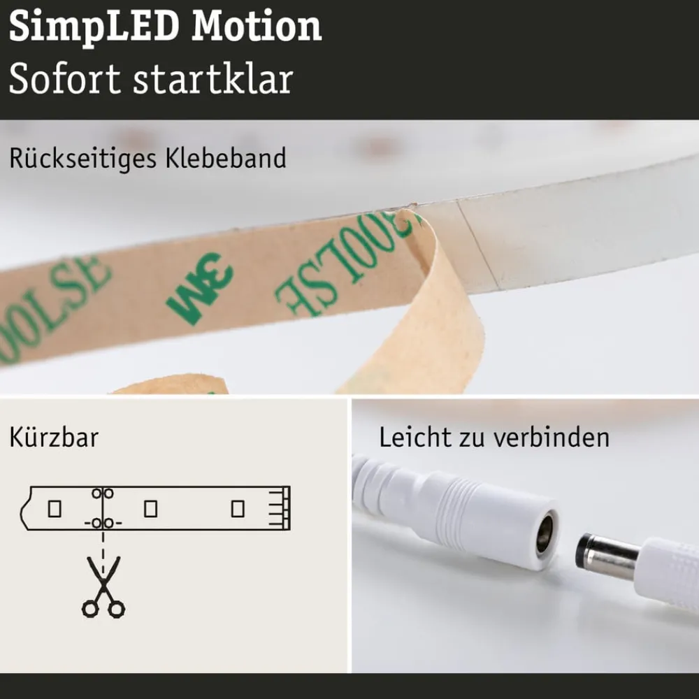 Dekorationsbelysning ^ Paulmann SimpLED Motion LED-stripsæt, 5 m fjernbetjening RGB