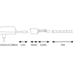 Led Strips ^ Paulmann SimpLED stripe-sæt, 28 W, RGB, 10 m