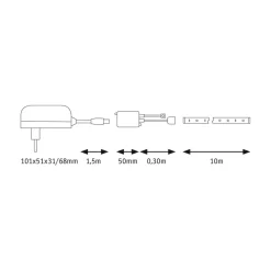 Led Strips ^ Paulmann SimpLED stripe-sæt, 28 W, RGB, 10 m
